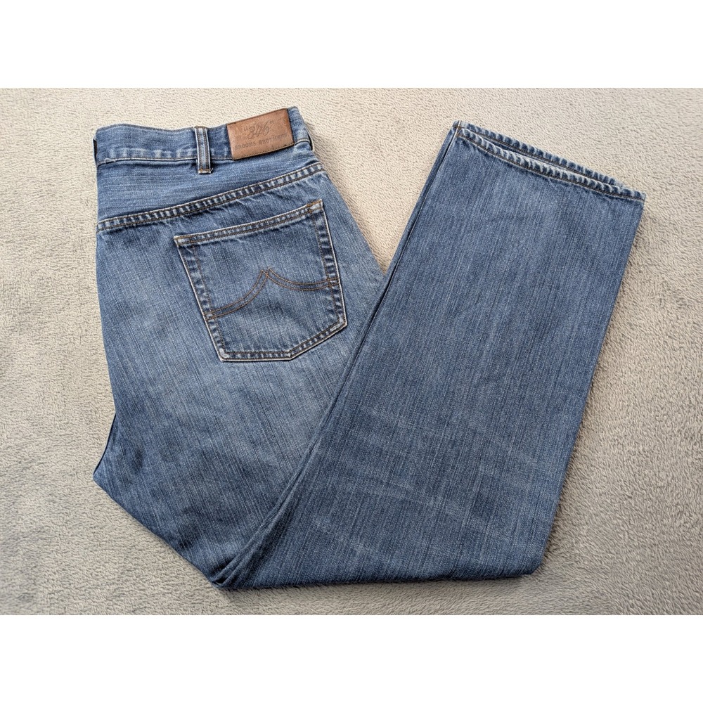 Brooks Brothers 346 Mens Straight Fit Blue Jeans 100% Cotton W38 L30 Medium Wash